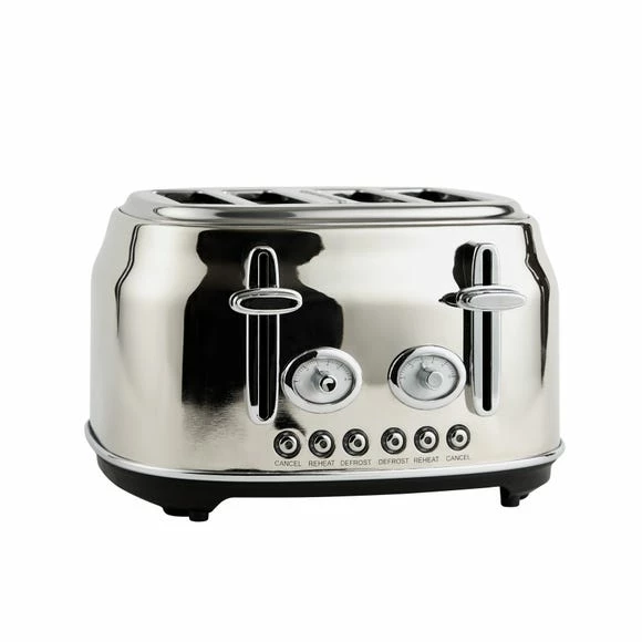 Dunelm Retro Stainless Steel 4 Slice Toaster 6 Dunelm Retro Stainless Steel 4 Slice Toaster - Image 4