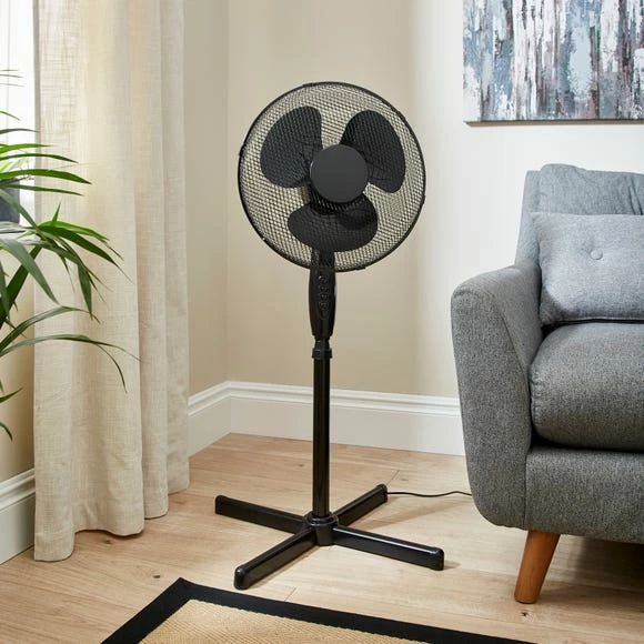 Dunelm 16inch Black Pedestal Fan 3 Dunelm 16inch Black Pedestal Fan