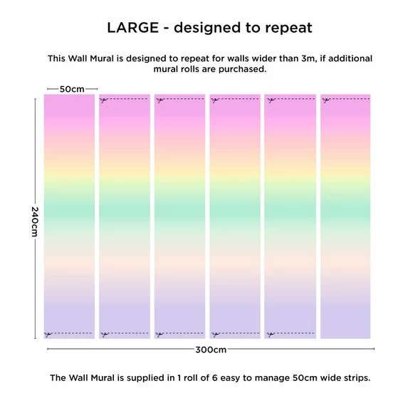 Dunelm Ombre Rainbow Large Mural 4 Dunelm Ombre Rainbow Large Mural - Image 2