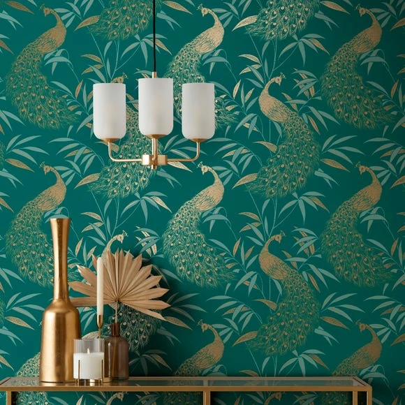 Dunelm Luxe Peacock Wallpaper 3 Dunelm Luxe Peacock Wallpaper
