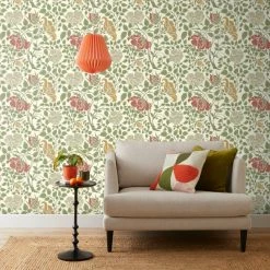 Arts And Crafts Botanical Cream Wallpaper