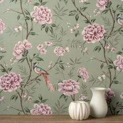Crown Wallpaper Akina Floral Sage Wallpaper -Hot Sale rugs Shop 30801587 alt02
