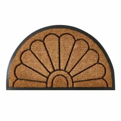 Dunelm Scroll Half Moon Rubber And Coir Doormat -Hot Sale rugs Shop 30814142 alt01