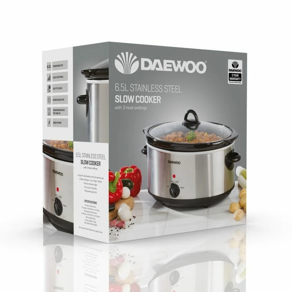 Daewoo 6.5L Stainless Steel Slow Cooker 4 Daewoo 6.5L Stainless Steel Slow Cooker - Image 2