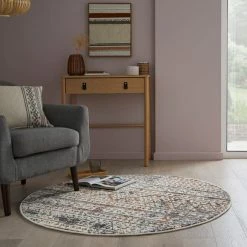 Dunelm Spencer Flatweave Circle Rug