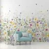 Dunelm Spring Flowers Multicoloured Mural -Hot Sale rugs Shop 30818425