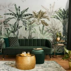 Dunelm Tropical Oasis Sage Green Mural